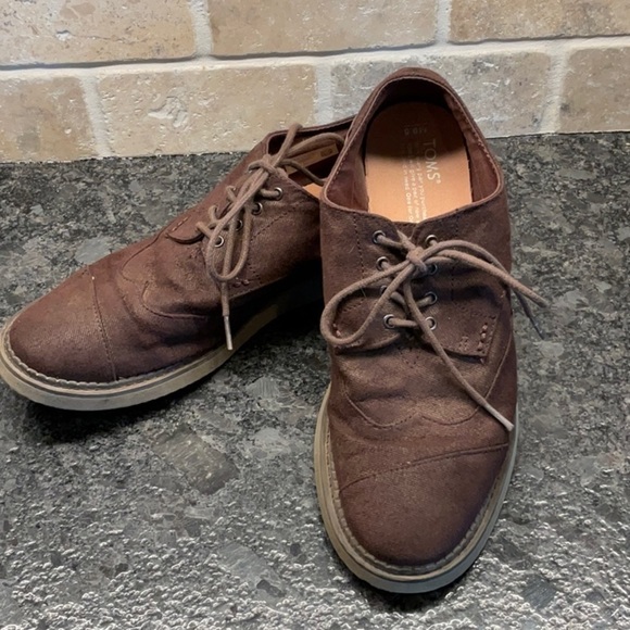 Tom’s men’s fabric Oxford brown shoes 9.5 - Picture 1 of 7